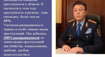 Преступность в Костанайской области снизилась на 33%