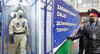 Дезинфекционный туннель презентовали главе МВД РК