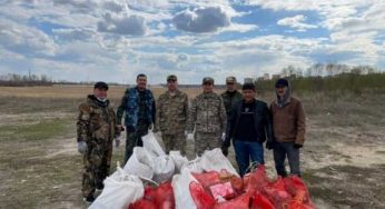 Более 40 тонн мусора и 5 километров сетей собрали в Костанайской области за месяц